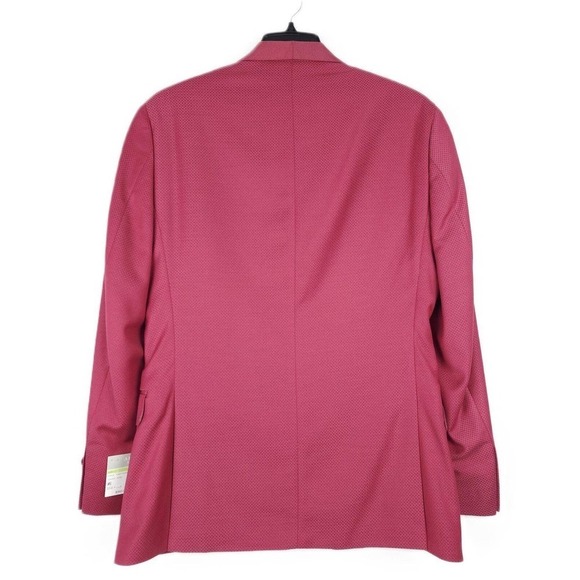 Alfani Men's Slim-Fit Stretch Textured Diamond Grid Tuxedo Jacket Rose 40S NWT - Picture 3 of 4